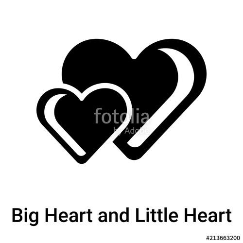 500x500 Big Heart And Little Heart Icon Vector Sign And Symbol Isolated