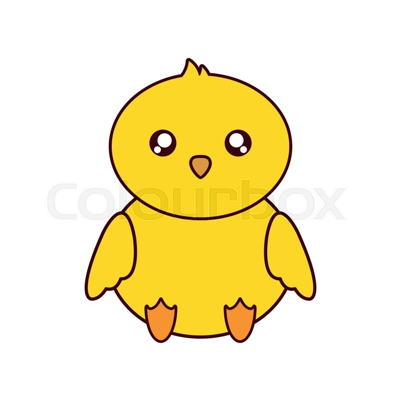 800x800 Chicken Kawaii Cute Animal Little Stock Vector Colourbox