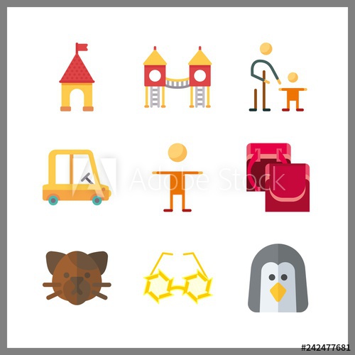 500x500 Little Icon Vector Illustration Little Set Kid And Playground