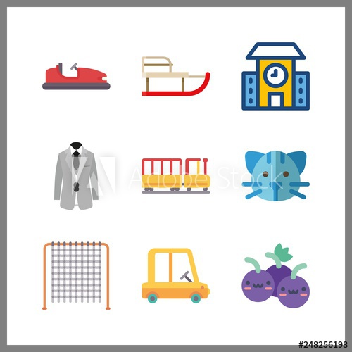 500x500 Little Icon Vector Illustration Little Set Kid Railway