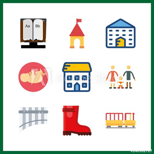 500x500 Little Icon Vector Illustration Little Set Playground And Kid