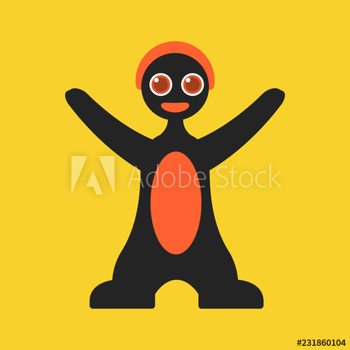 500x500 Funny Monster Cartoon Happy Character The Lovely Smiling Cheerful