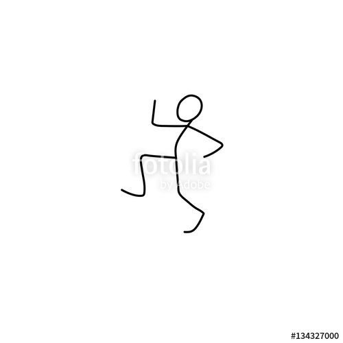 500x500 Cartoon Icon Of Sketch Little Man In Cute Miniature Scene Stock