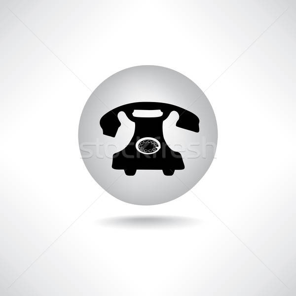 600x600 Old Phone Icon Retro Phone Symbol Handset Sign Vector