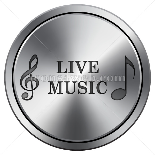 600x600 Live Music Icon Round Icon Imitating Metal