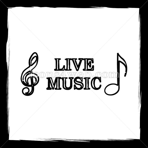 600x600 Live Music Sketch Icon