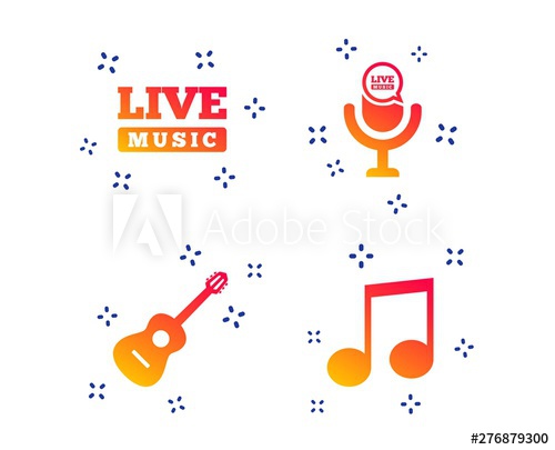 500x405 Musical Elements Icons Microphone And Live Music Symbols Music