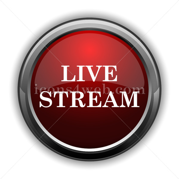 600x600 Live Stream Icon Red Glossy Web Icon With Shaddow