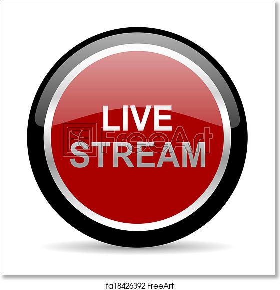561x581 Free Art Print Of Live Stream Icon Red Glossy Web Button On White