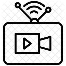 256x256 Live Streaming Logo Icon Of Line Style