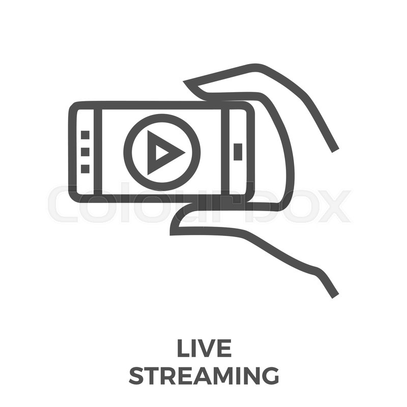 800x800 Live Streaming Thin Line Vector Icon Stock Vector Colourbox