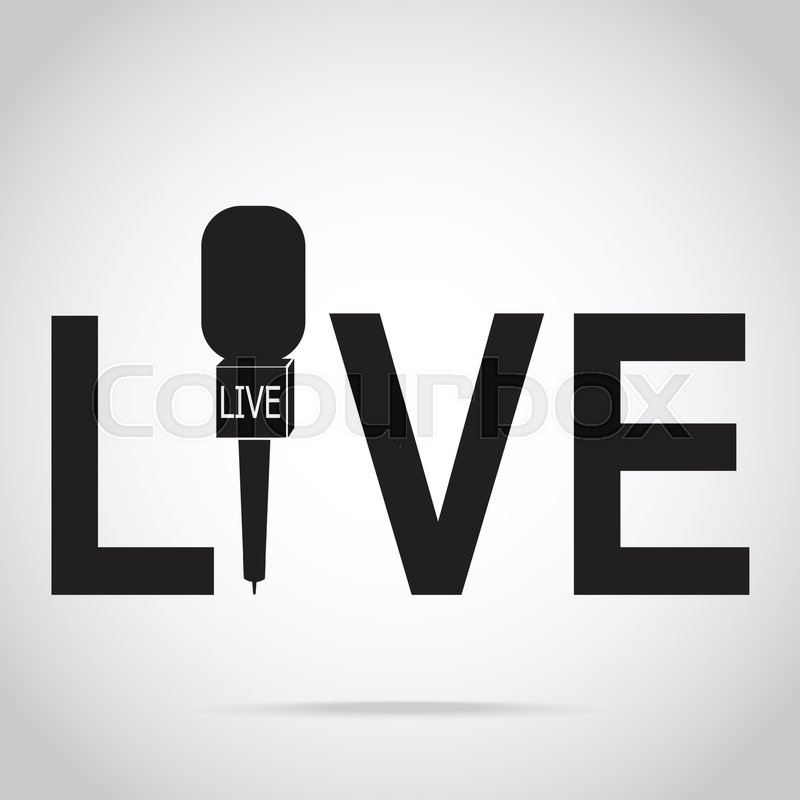 800x800 Live Stream And Microphone Icon, Live Stock Vector Colourbox
