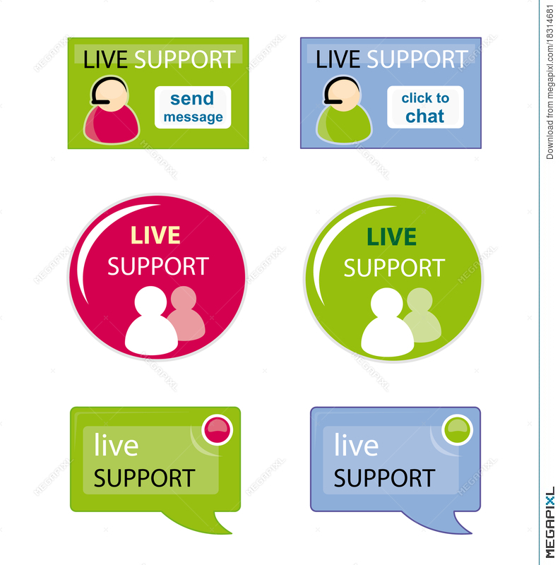 793x800 Live Support Icon Set Illustration