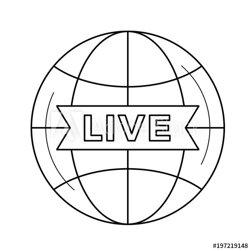 500x500 Live Tv Vector Line Icon Isolated On White Background Live