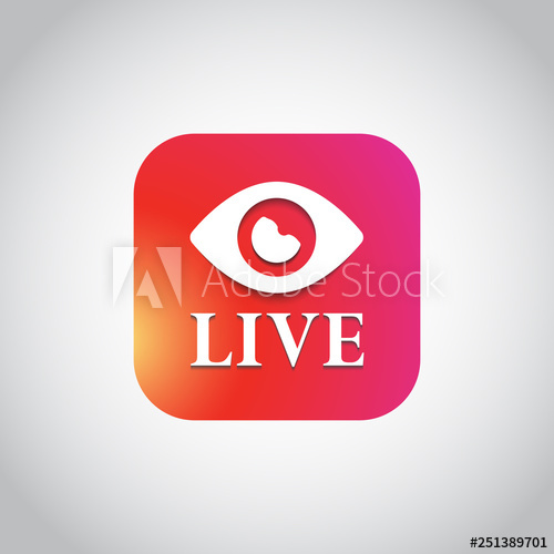 500x500 Live Video Button, Symbol, Sign Social Media Icon Avatar Live