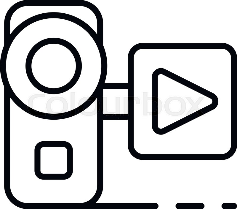 800x704 Video Live Blog Camera Icon Outline Stock Vector Colourbox