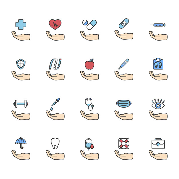 626x626 Illustration Of Healthy Living Icons Set Vector Free Download