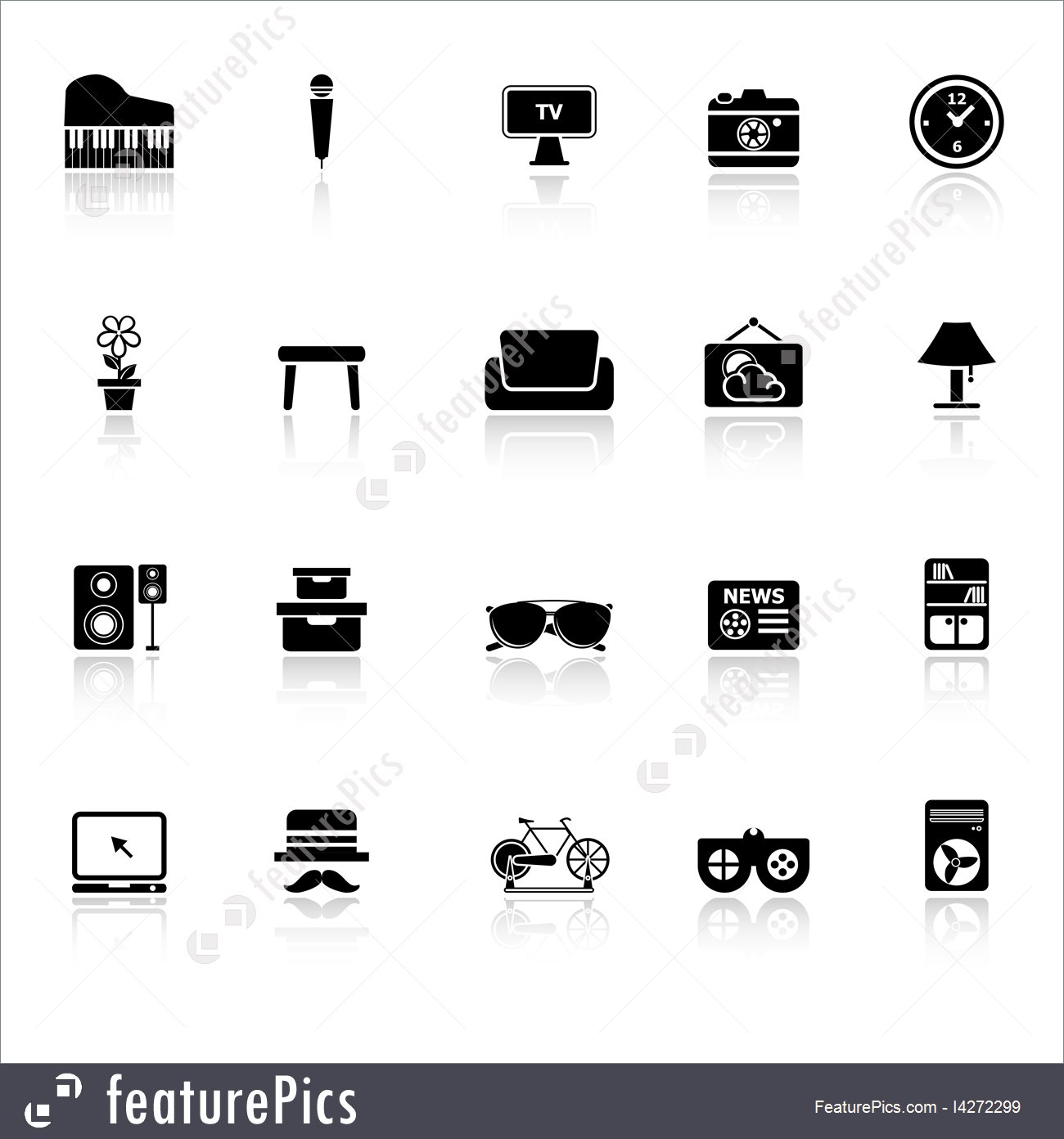1300x1392 Illustration Of Living Room Icons