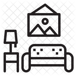 256x256 Living Room Icon Of Line Style