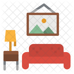 256x256 Living Room Icon Of Flat Style
