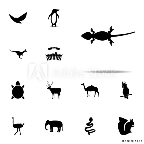 500x500 Silhouette Of A Lizard Icon Zoo Icons Universal Set For Web
