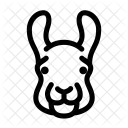 256x256 Llama Icon Of Line Style