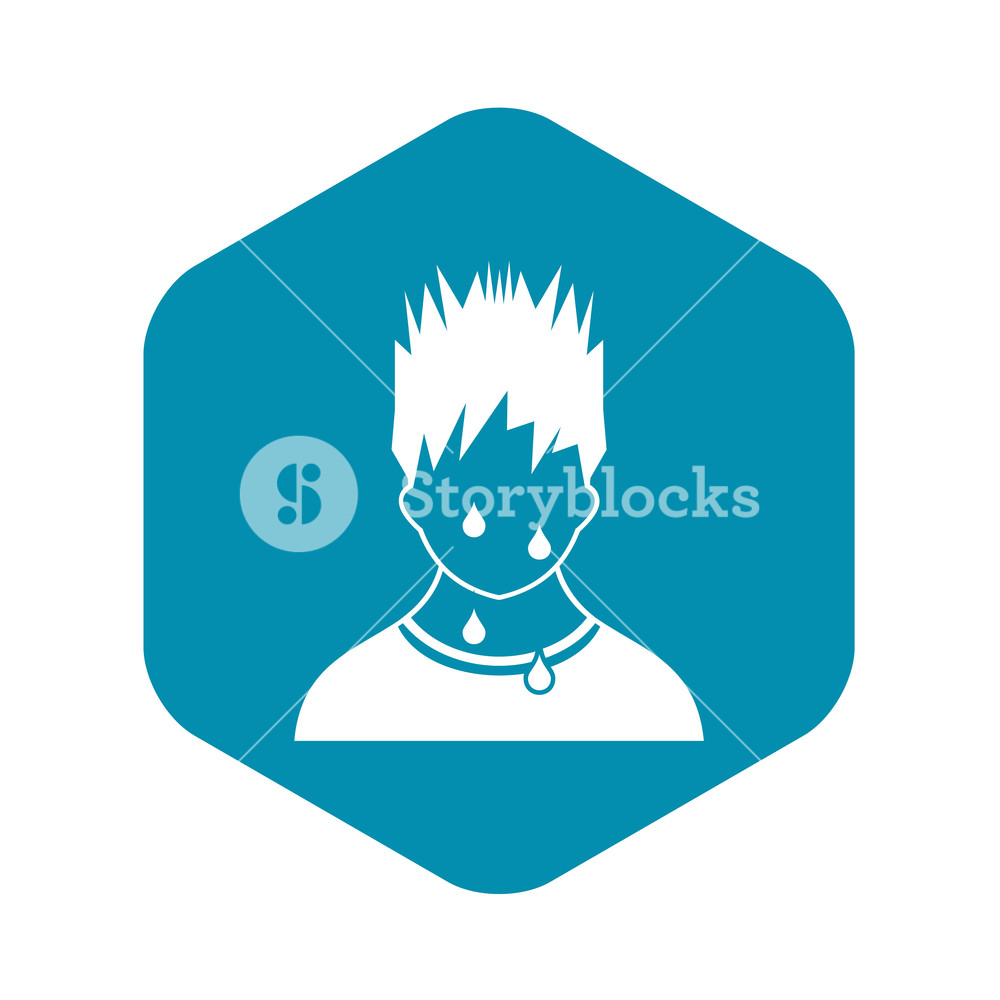 1000x1000 Sweaty Man Icon In Simple Style On A White Background Royalty Free