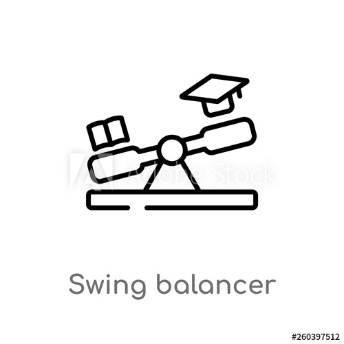 500x500 Outline Swing Balancer Vector Icon Isolated Black Simple Line