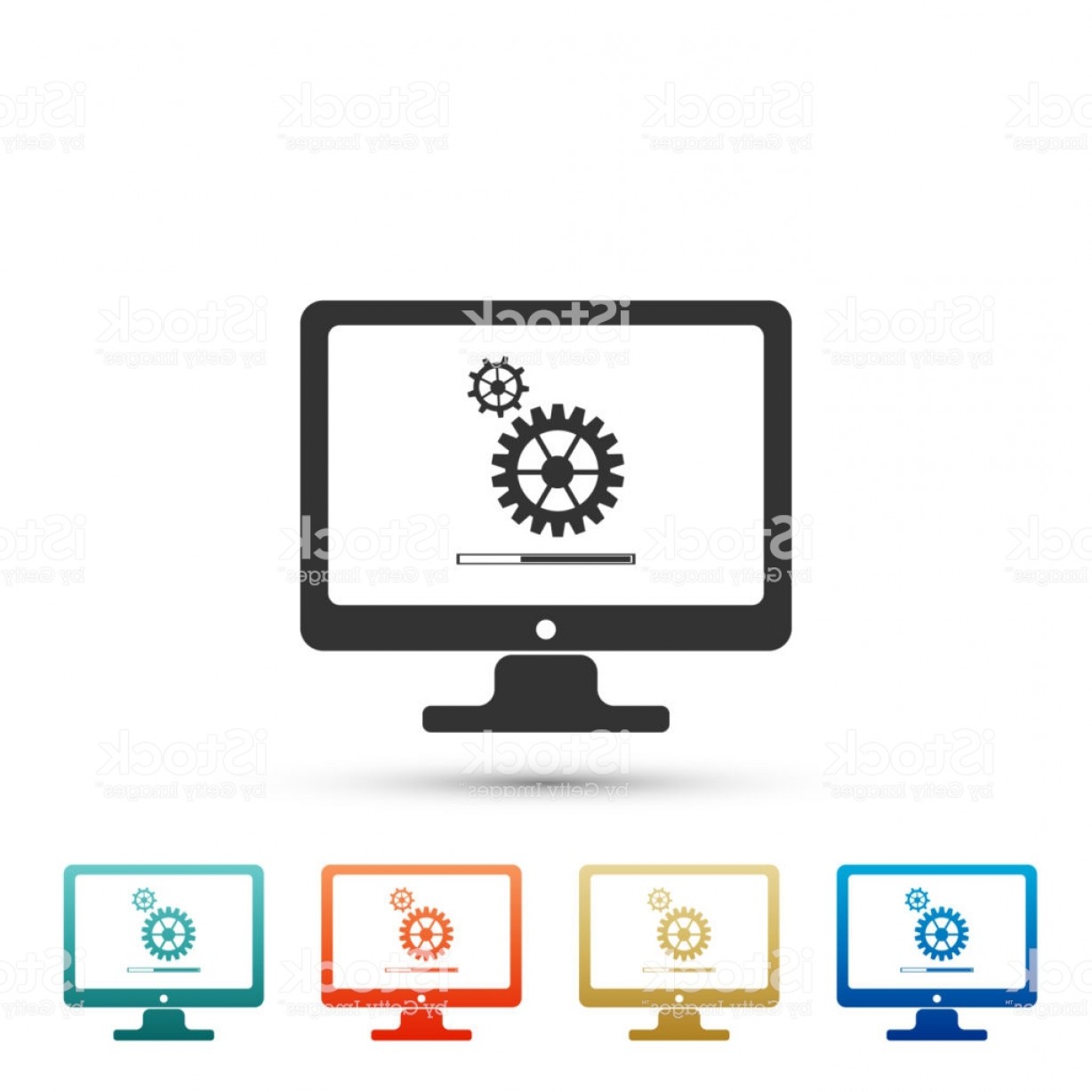 1228x1228 Monitor Update Process With Gearbox Progress And Loading Bar Icon
