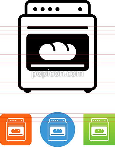 400x512 Loaf Of Bread In An Oven Icon