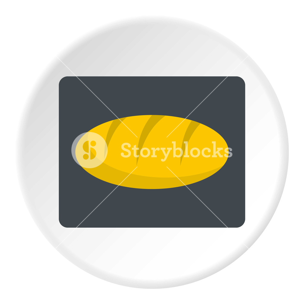 1000x1000 Loaf Bread Icon In Flat Circle Isolated Vector Illustration