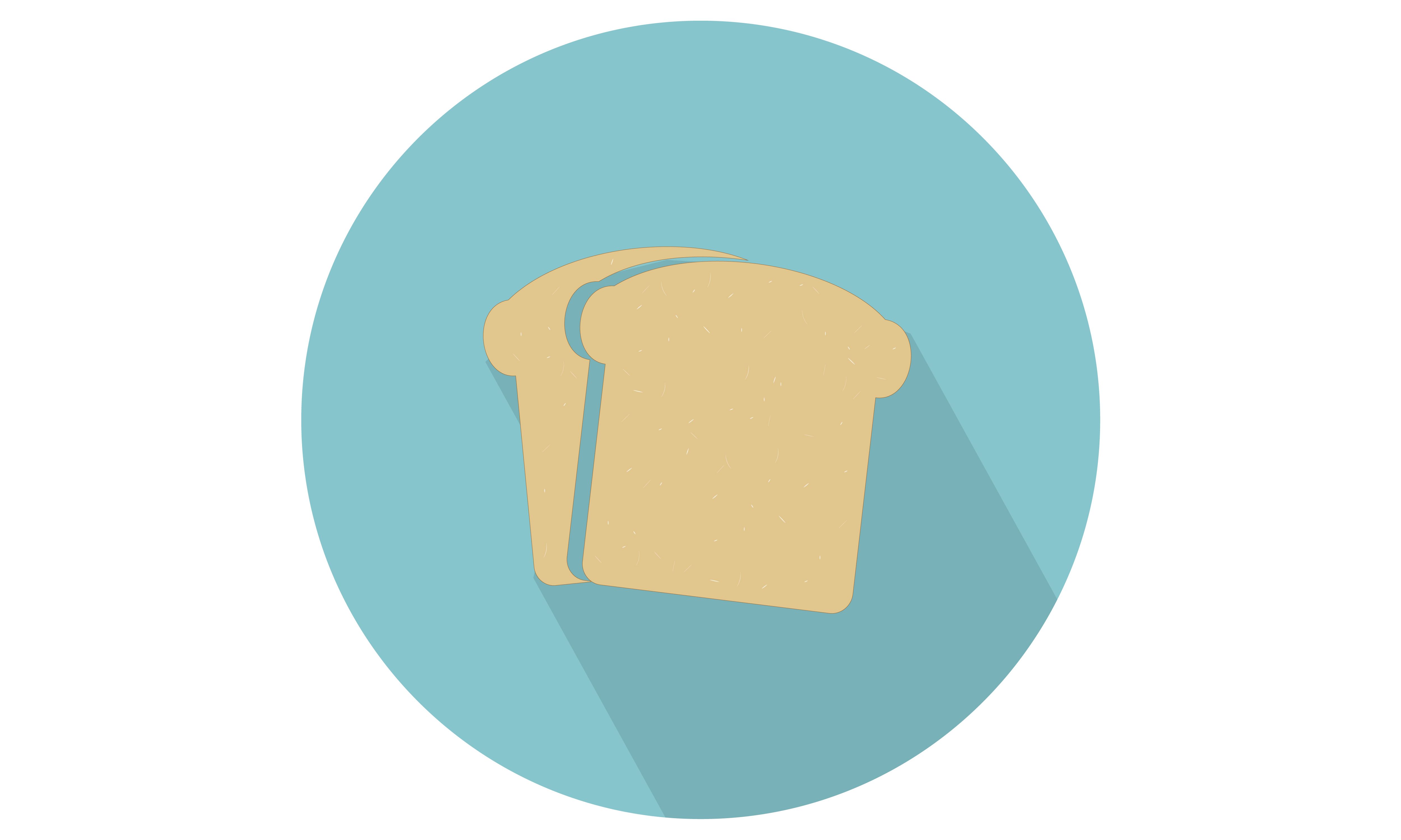 5000x3000 Toast Slice Of Bread Flatcolor Vector Icon For Food Web And Mobile