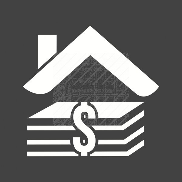 600x600 Home Loan Glyph Inverted Icon