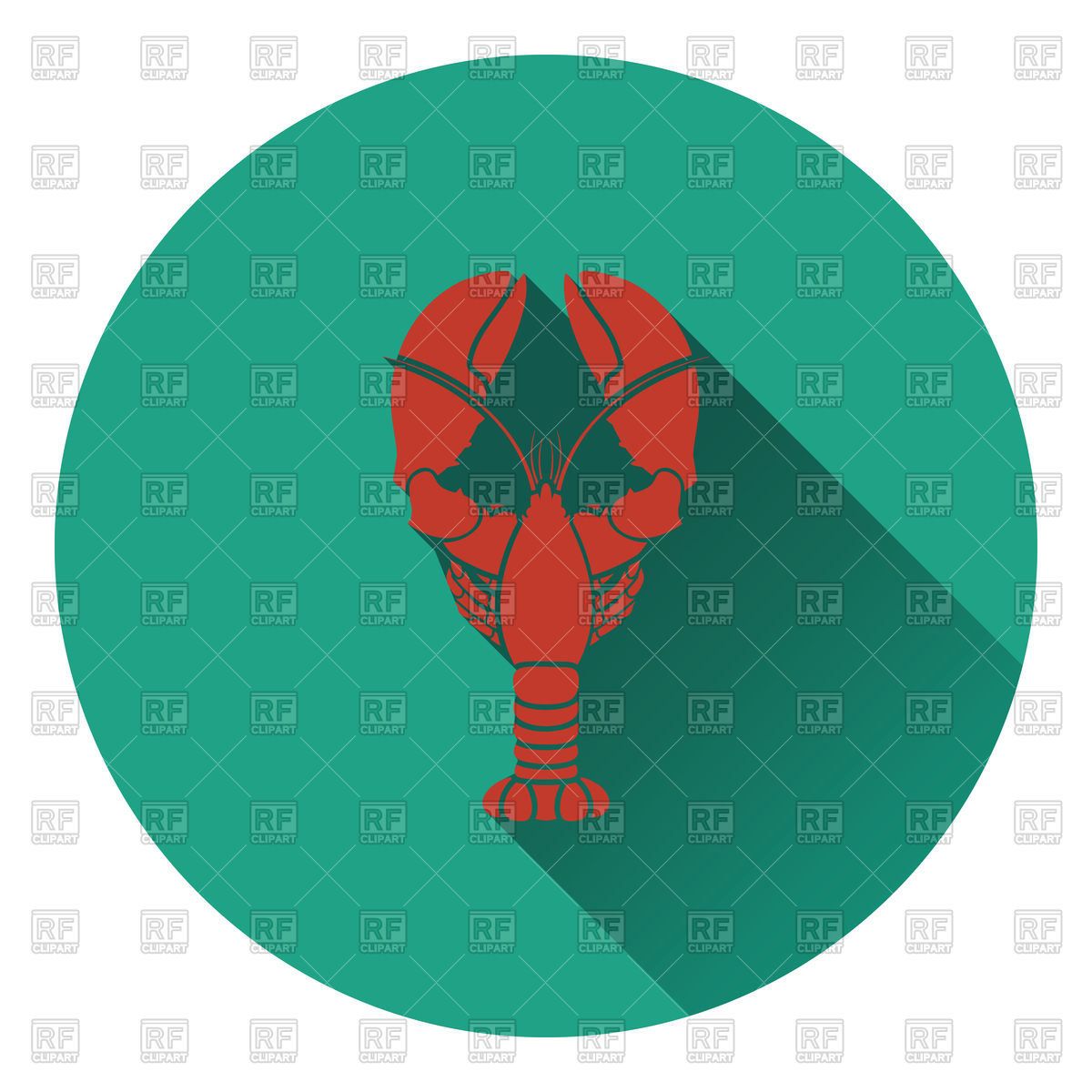 1200x1200 Flat Color Design Of Lobster Icon Vector Image Of Food