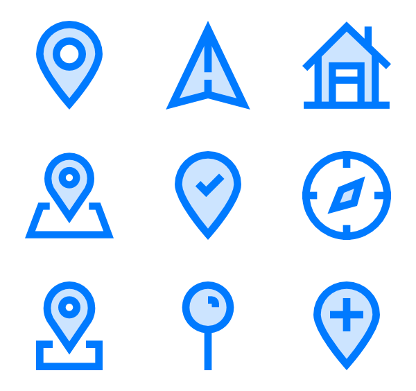 600x564 Blue Location Point Icons