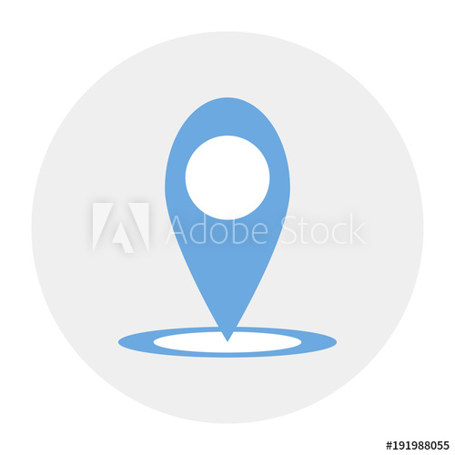 500x500 Map Pointer Icon Blue Gps Location Symbol Flat Design Best