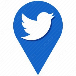 256x256 Twitter Blue And White Location Icon