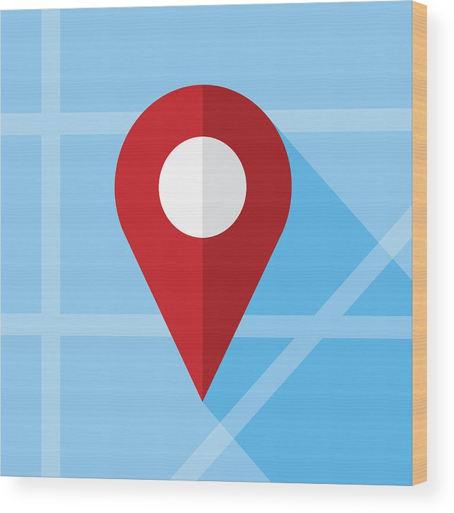 Location Marker Icon Flat Wood Print 656x740 Location Marker Icon Flat Wood Print