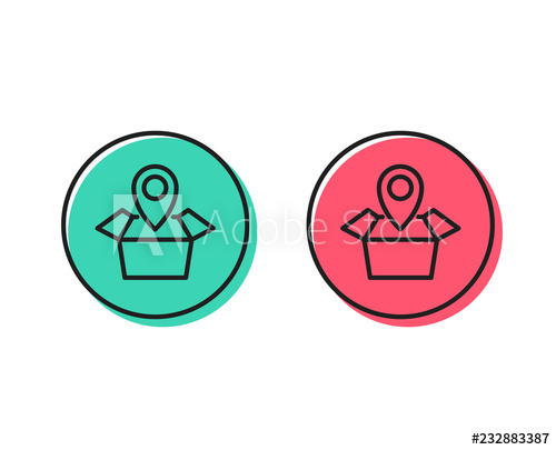 500x405 Package Tracking Line Icon Delivery Monitoring Sign Shipping Box