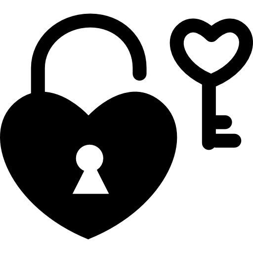 512x512 Heart Shaped Padlock And Key Icons Free Download