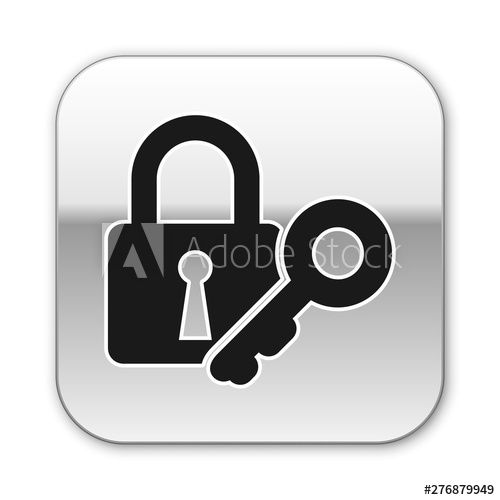 500x500 Black Lock And Key Icon Isolated On White Background Padlock Sign
