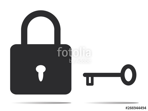 500x377 Lock And Key Icon On White Background Padlock Sign Flat Style