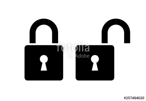500x347 Open And Closed Lock Icon Stock Image And Royalty Free Vector