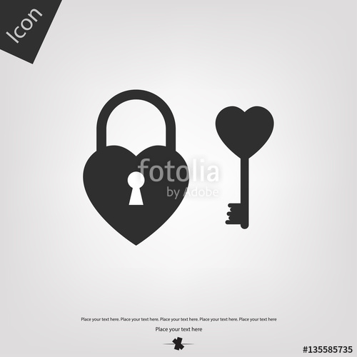 500x500 Heart Lock Key Icon Stock Image And Royalty Free Vector