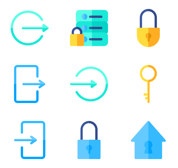 600x564 Key Lock Icons