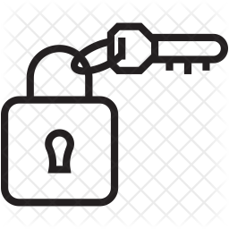 256x256 Lock Key Icon Of Line Style