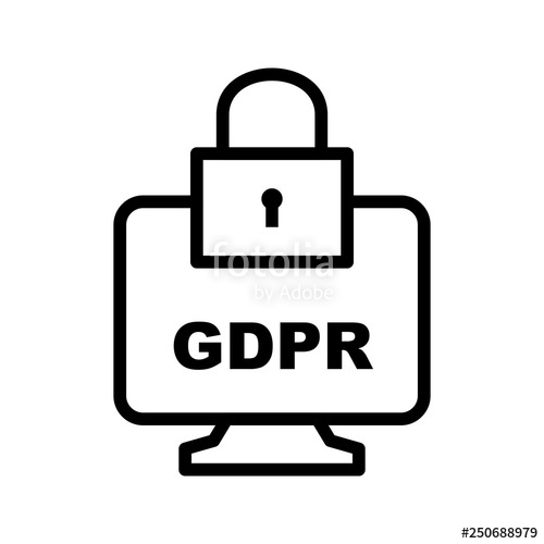 500x500 Vector Gdpr Security Lock Screen Icon Stock Image And Royalty