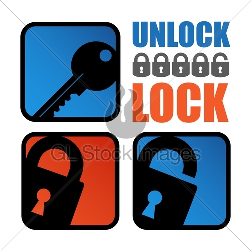 500x500 Lock Unlock Icons Gl Stock Images