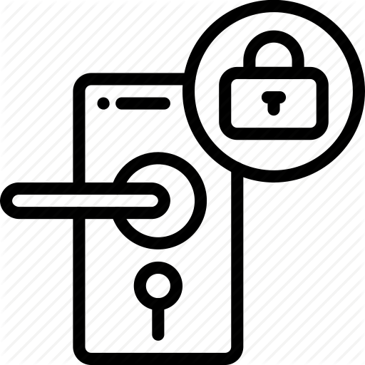 512x512 Automation, Door, Home, Locked, Outline, Security Icon