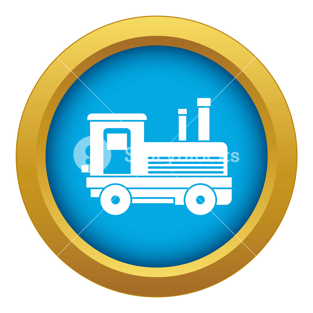 1000x1000 Locomotive Icon Blue Vector Isolated On White Background For Any